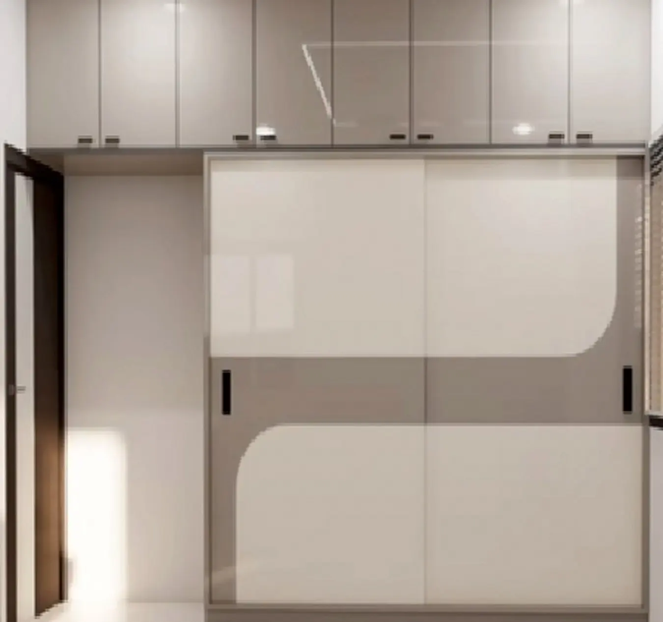 Sliding wardrobe with loft